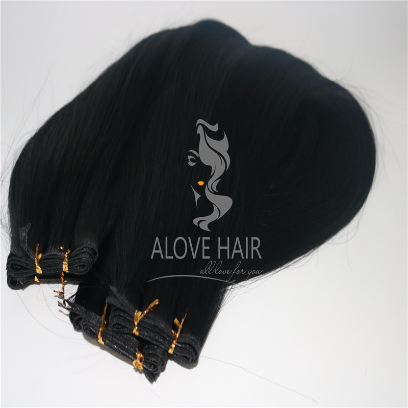 Wholesale full cuticle hybrid hand tied hair extensions 